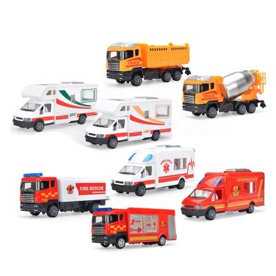 China Friction Toy New Hot Friction Model Car Boy Set Set Toy Rv Fire Truck Engineering Vehicle Ambulance Children Combine Toy Car for sale