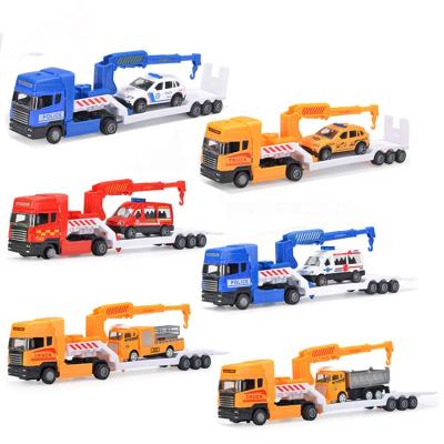 China Diecast Toy Car New Hot Diecast Model Set Toy Friction Flatbed Truck Ambulance Police Car Engineering Vehicle Children Alloy Toy Car for sale