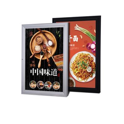 China Aluminum alloy Outdoor waterproof ultra-thin open door type lock led board illuminated light box for sale