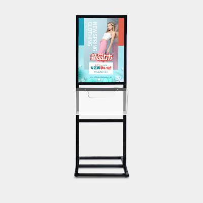 China Aluminum alloy public store mall poster display stand acrylic illuminated floor type led advertising outdoor light box for sale