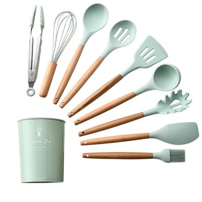 China Viable Wholesale Hot Sale 9 Pcs Color Silicone Kitchenware Kitchen Utensil Cooking Tool Kit for sale