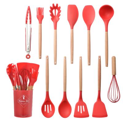 China Sustainable Factory 11pcs Custom Multicolor Silicone Cooking Kitchen Utensils Tool Kit for sale