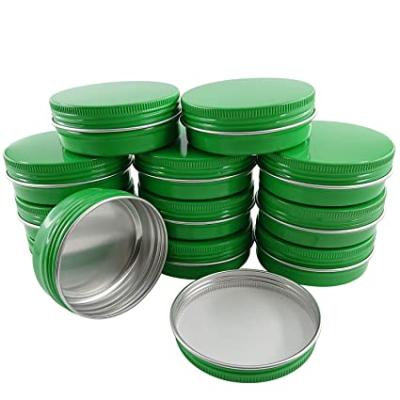 China Tin Jars Cosmetic Containers Round Recyclable Aluminum Tin Cans With Screw Lid for sale