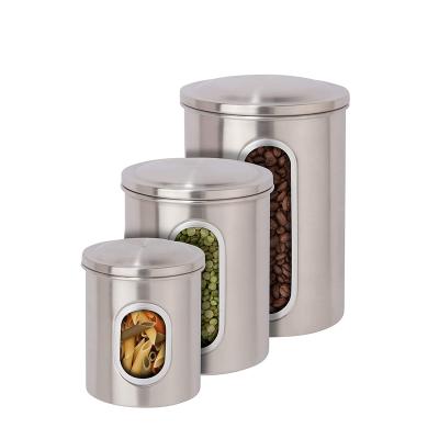 China New Design Tea Leaf Container Plastic Loose Coffee Bean Jar Airtight Lid Canister Recyclable for sale