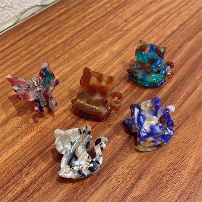 China Hair Accessories 2022 Korean Cartoon Stile Rat Design Mini Cellulose Acetate Shark Hair Clip Animal Claw Clips Headgear for sale