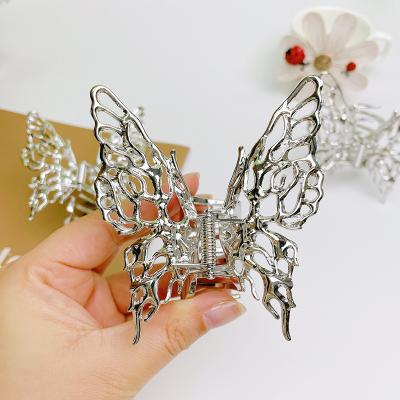 China Large Butterfly Metal Hair Claws 2022 New Korean High Quality Hair Accessories Hair Accessories Elegant Hollow Claw Women's Hair Claws for sale