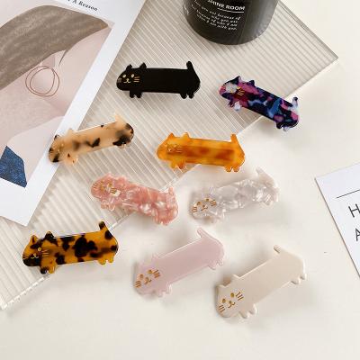 China Hair Accessories Amazon Top Seller 2022 Trending Products Wholesale Korean Hair Accessories Bio Cute Cat Acetate Hair Clips for sale