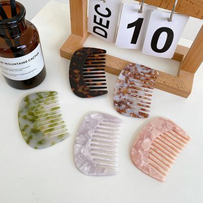 China For Home Use 2022 New Logo Girl Gift Custom Acetic Acid Recycled Detangler Cellulose Acetate Round Wide Tooth Hair Comb for sale