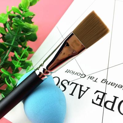 China Powder Free Sample Top Ranking Brush Cosmetic Beauty Tools Brown Synthetic Hair Flat Top Base Make Up Brush for sale