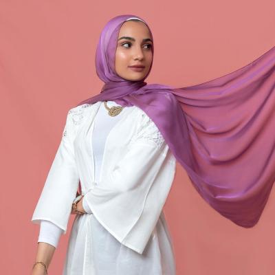 China Neckscarf& 2021 Fashionable Simple Shiny Chiffon Hijab Woman Glitter Chiffon Hijab Scarves Breathable. for sale