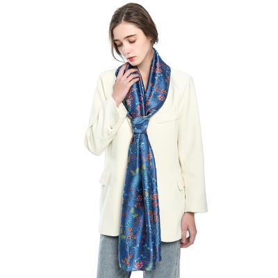 China 2021 spring and summer new fashion silk satin silk scarf shawl new colorful printing scarf for sale