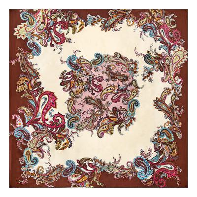 China New Summer Rayon/Cashew Waist Flower Silk Scarf 90 Square Spring Classic Printed Scarf for sale