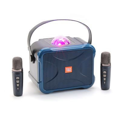 China Mini TG543DK Dual Mic Portable Bluetooth Audio Professional Wireless Karaoke DJ Party Box Speaker With Led Light LED Lights for sale