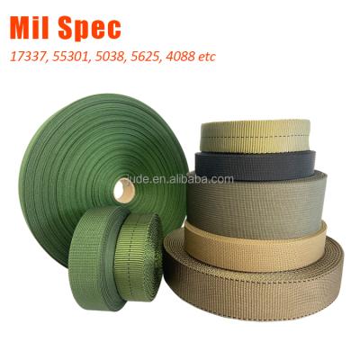 China US Spec Mil-W-17337 Serviceable Military Nylon Webbing Polyester Custom Also Fasten Pia Mil-PRF-5038 Binding Tape Mil-W-55301 for sale