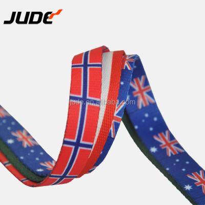 China 20mm Cute Pre-Printed Pattern Cute Nylon Strap Web Band Handle Soft Soft Contact Dog Strap For Dog Collar for sale