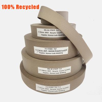 China 25mm Sustainable Straps rPET Band Super Light Mens Sustainable Webbing Post-Consumer Recycled Ethylene Terephthalate for sale