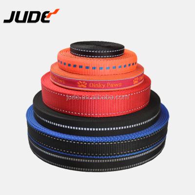 China Polyester Tracer Tracer Safety Strap Viable Safety Nylon PA SEAT Reflective Neon Color Dog Leash Strap Black Orange Red for sale