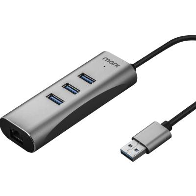 China Mobile Devices .desk Computer OEM ODM USB3.0 3 Port Hub With Gigabit Ethernet Adapter for sale