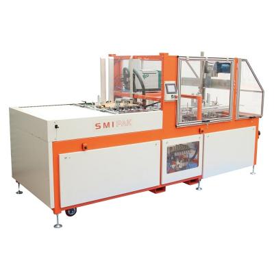 China E3 automatic food box gluing and forming machine for carton box fruit box, shrink paper wrapping machine for sale