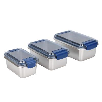 China Korean Bento Lunch Box Reusable Lids Containers Freshness Preservation Style Stainless Steel Food Containers Medical Stackable Box With Leakproof for sale