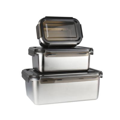 China Freshness Preservation 600ml 1400ml 2800ml 316 Stainless Steel Lunch Boxes Food Storage Container for sale