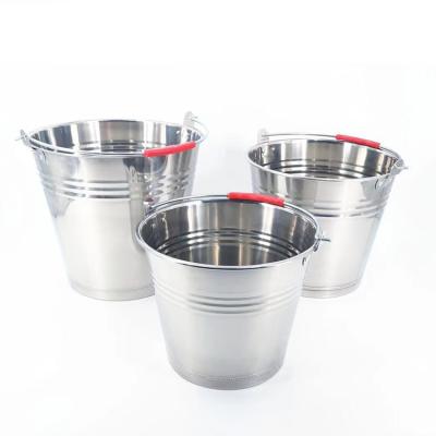 China Factory Stocked Wholesale Cheap Stainless Steel Water Bucket With Handle Mop Bucket for sale