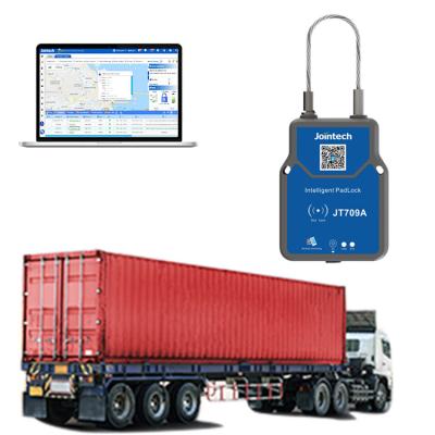 China Jointech Jt709A Lock Container Seal Intelligent Hinge Container Gps Padlock Truck Gps Tracker Cargo Monitor Asset Track for sale