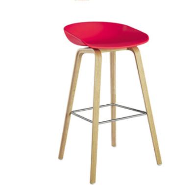 China COMNENIR contemporary hot home plastic commercial bar chair pp furniture wooden frame stool high bar chair for sale