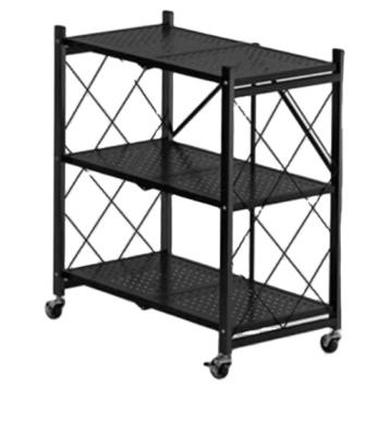 China COMNENIR Organizers 3/4/5 Tiers Metal Foldable Rack Storage Foldable Shelf Home Kitchen Organizer Holder for sale