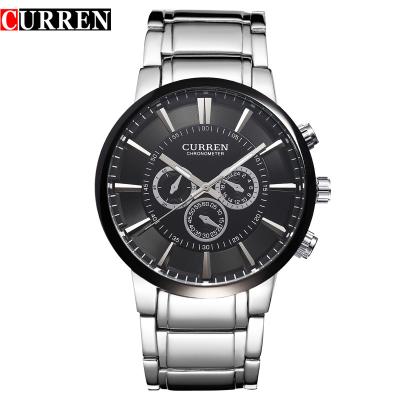 China Water Resistant Fashion Full Steel Japan Quartz Male Clock NEW Mens Sports Wrist Watches Curren 8001 for sale