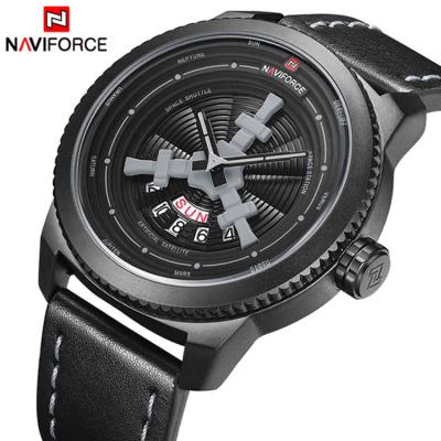 China Water Resistant NAVIFORCE 9156 Fashion Quartz Luxury Brand Waterproof Leather Strap Weeks Date Wrist Watch Relogio Masculino for sale