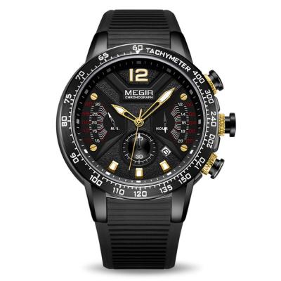 China Heart Rate Monitor Megir 2016 Silicone Sport Chronograph Quartz Military Watch Luxury Brand MEGIR Men Watches for sale