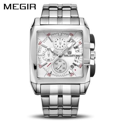 China Heart Rate Monitor MEGIR 2018 Original Luxury Men Watch Stainless Steel Mens Quartz Wrist Watches Business Big Dial Wristwatches for sale