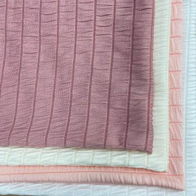 China New bamboo jacquard stripe hotspot crinkle fabric knitted high elastic jacquard chinese woven fabric fabric for sale