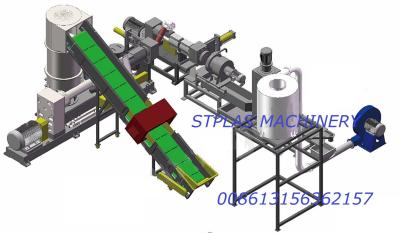 China Máquina plástica da extrusora dos grânulo do HDPE de Ring Cutting da água de resíduos sólidos da única fase à venda