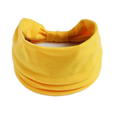 China Sporty Factory Sell Women Lemon Yellow Headband Super Wide Elastic Headbands For Women for sale