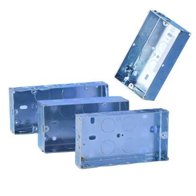 China Water Proof Electrical Junction Boxes Metal Junction Box Square Electrical British Standard Steel Conduit Box for sale