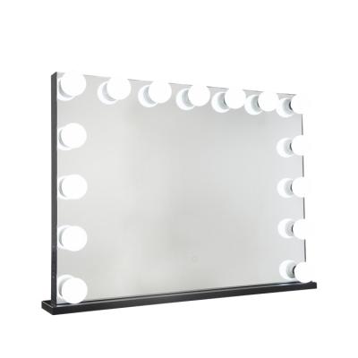 China USB Lighted Custom Tabletop Outlet Lighted Hollywood Smart Vanity LED Makeup Mirror With Light for sale