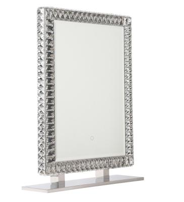 China Hollywood Style Lighted Diamond Vanity Mirror Luxury Touch Control Lighted or LED Mirror Lamp Cosmetic Mirror with Dimmer for sale