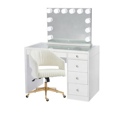 China Classic Modern Girls White Mirror Vanity Dresser 6 Drawers Bedroom Furniture With Mirror for sale