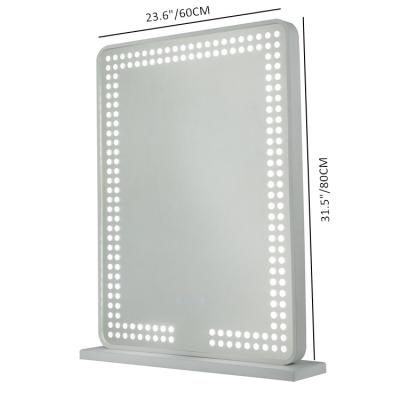 China 2021 Women Touch Sensor Lighted White Switch Illuminated LED Light Mirror Glass Makeup for sale