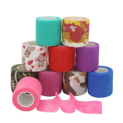 China 2022 New Nonwoven Fabric Cohesive Colorful Self Adhesive Bandage Cohesive Elastic Flexible Bandages for sale