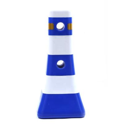 China Blue White PP Plastic Dingtian Traffic Traffic Road Warning Barrier With Expandable Pole for sale