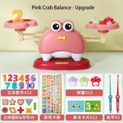 China Eco-friendly Toy Educational Board Game Weights Crab Balance Game Material Scale Flashcard For Activity Centers Kids Montessori Toy for sale