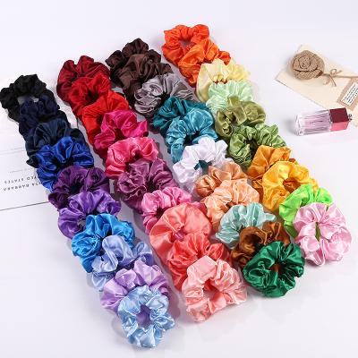 China Fashionable Women Silk Hairband Designs Elastic Handmade Multi Color Hair Band Ponytail Holder Headband Hair Accessories for sale