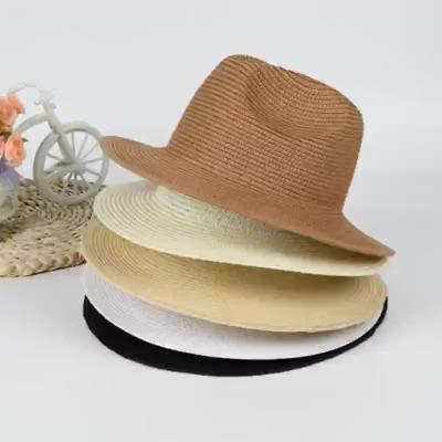 China Hot Selling Eco-friendly Spring Summer Teams Straw Hat Sunscreen Woman Outdoor Activity Hat Summer Sombreros Wide Brim Fedora Hats for sale