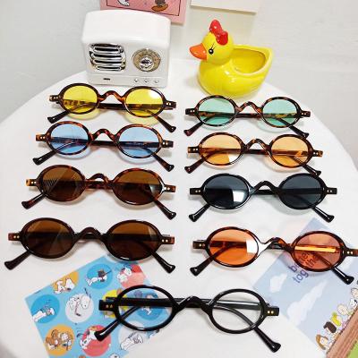 China Woman 2022 Luxury Round Shade Vintage Glass Sunglasses New Style Statistical Institute High Quality Retro Brand Designer Sun Glasses for sale