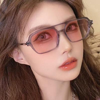 China High Quality Hot Fashion Woman Sunglasses Retro Trend Oversized Big Frame Metal Sun Glasses For Outdoor Activities for sale