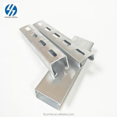 China Hot Selling Support System Aluminum Steel Perforated C Beam Channel Price Slotted Strut Channel for sale