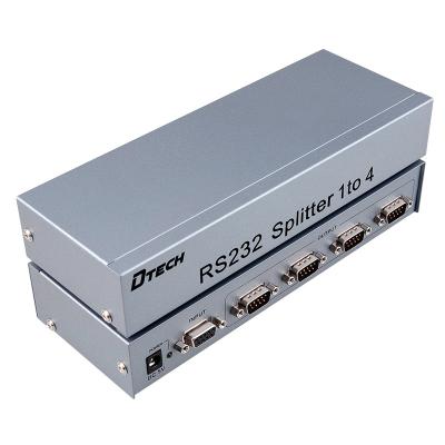 China Rs232 signal distribution DTECH OEM ODM 1 in 4 out rs232 splitter1x4 for sale